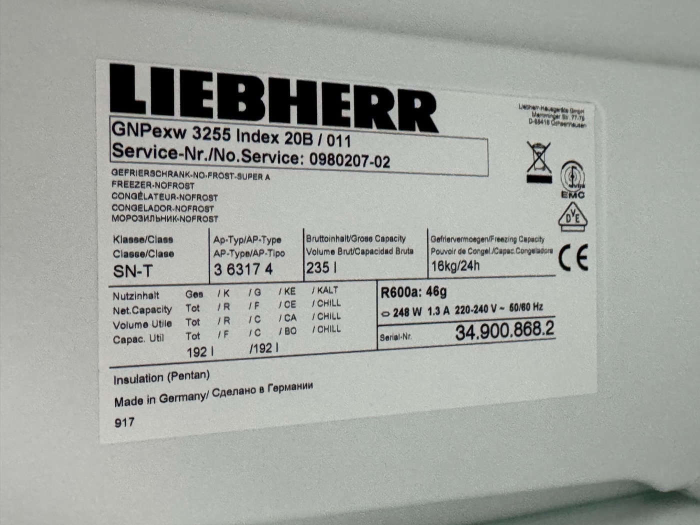 Морозильна камера Liebherr GNPexw 3255 Б/У